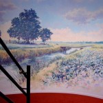 Veenkoloniaal landschap, acrylverf, 500 x 300 cm,