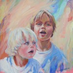 Daan en Joost, acrylverf, 42 x 42 cm, 2005