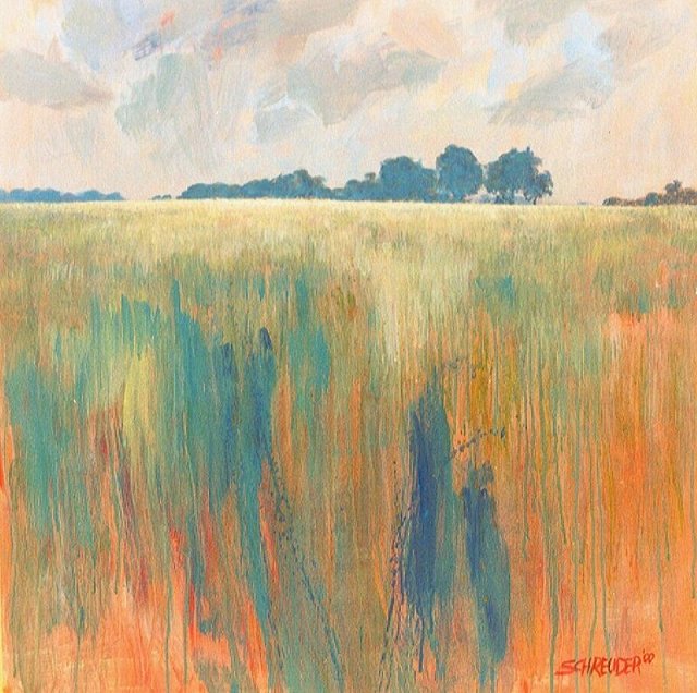 Korenveld, acrylverf